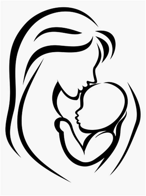 Mother Infant Child Clip Art - Mother Holding Baby Drawing, HD Png Download , Transparent Png ...