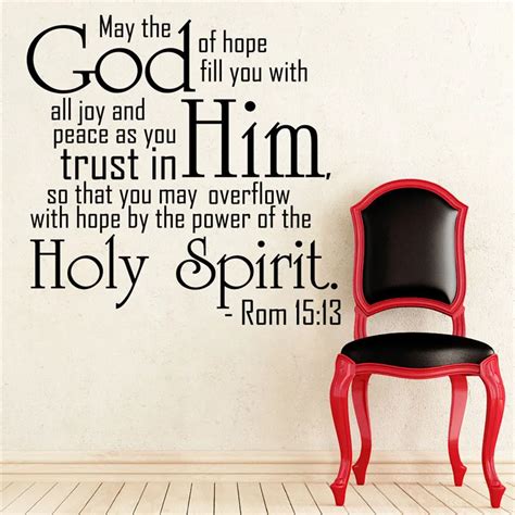 Bible Verse Wall Decal Psalm Romans 15:13 May The God Of Hope Vinyl Sticker Livingroom Bedroom ...