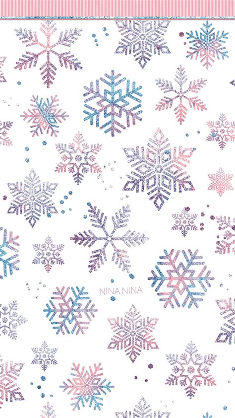 Watercolor Snowflakes Digital Papers, Blush and Blue Seamless Patterns, Glitter Snow Winter, Ice ...