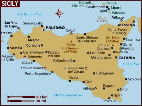 Italy - Sicily Map | Sicily travel, Sicily italy, Sicily