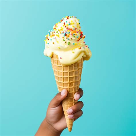 Premium Photo | Soft serve ice cream ice cream cone waffie cold sweet