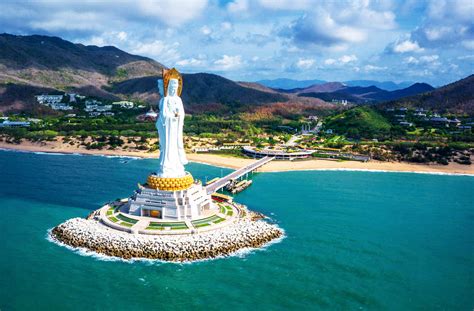 Sanya Nanshan Guanyin Statue, at 108 meters in height, the world's tallest depiction of Guanyin ...