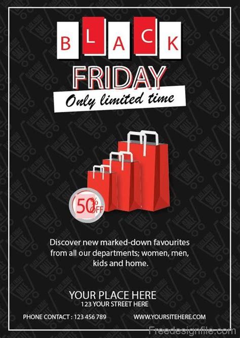 Black friday sale flyer template design vector 01 free download