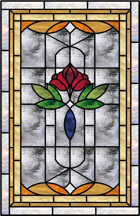 Insulated And Pre-installed In Vinyl Frame! Victorian Rose #2 Style Stained Glass Window