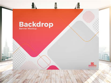 Free Indoor Advertisement Backdrop Banner Mockup PSD - Mockupfree.co