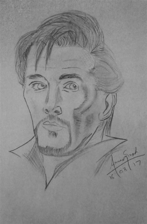 Pencil Sketch Of Famous Doctor Strange - Desi Painters