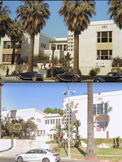 Hollywood High School in Los Angeles in 1941 and now. – The Almanac