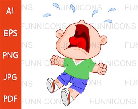 Clipart Cartoon of a Little Boy Kid Child Screaming and - Etsy