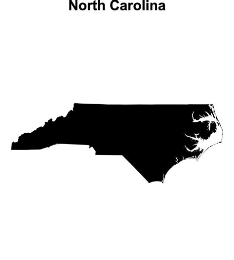 North Carolina outline map 44571735 Vector Art at Vecteezy