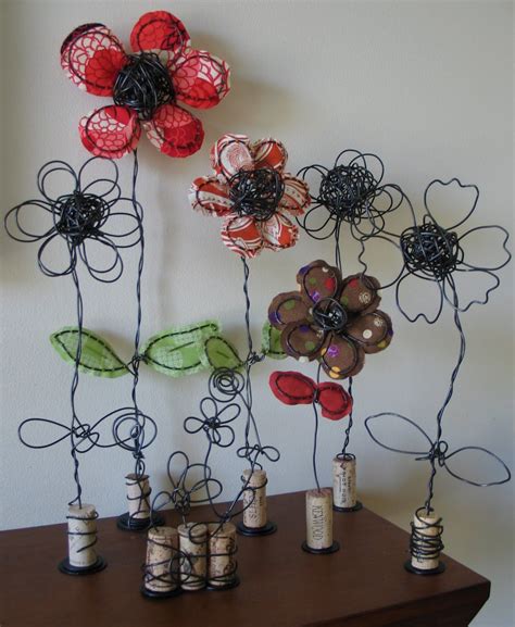 Wire flowers, Wire crafts, Fabric art