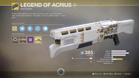 Completed Legend of Acrius Catalyst : r/DestinyTheGame