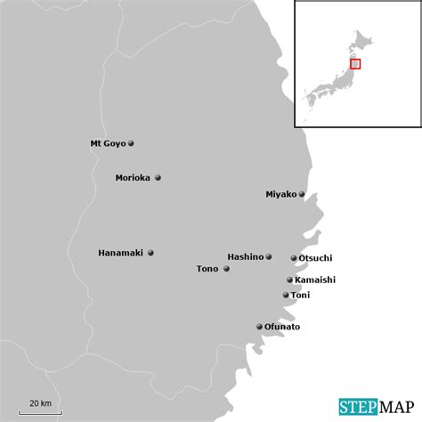 StepMap - Iwate Prefecture_1 - Landkarte für Japan