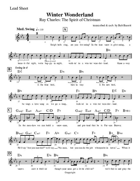 Winter Wonderland Sheet Music PDF (Ray Charles) - PraiseCharts