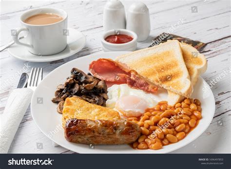 Full English Breakfast Tea Toast Closeup Stock Photo 1696497853 | Shutterstock