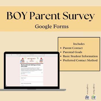 Beginning of the School Year Parent Survey on Google Forms! | TPT