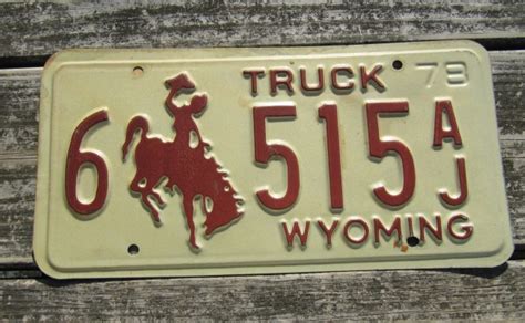 License Plate for SALE Wyoming Bucking Horse Truck License Plate 1978 SHOP Vintage Antique ...