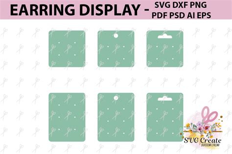 Earring cards svg, earring display pdf