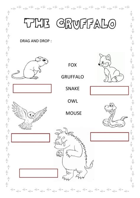 The Gruffalo online pdf worksheet | The gruffalo, Workbook, Character online