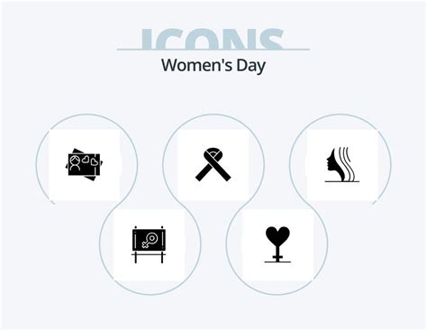 Womens Day Glyph Icon Pack 5 Icon Design. day. women. symbol. heart. card 19209664 Vector Art at ...