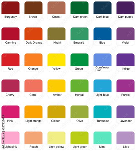 Color palette, a set of harmonious colors on a white background in a ...