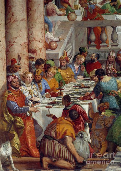 The Wedding Of Cana, Detail, The Meal Painting by Paolo Veronese