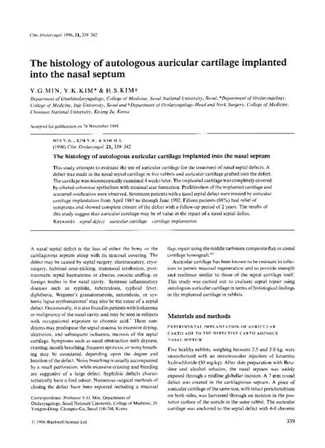 (PDF) The histology of autologous auricular cartilage implanted into ...