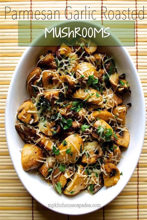 Parmesan Garlic Roasted Mushrooms - Easy Side Dish Recipe