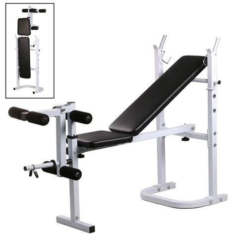 Zimtown Folding Olympic Weight Bench, Adjustable Professional Multi-Functional Workout Bench set ...