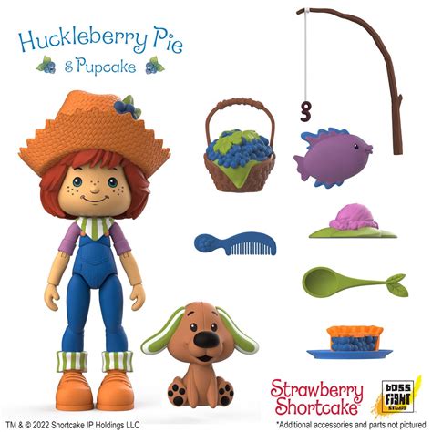 Strawberry Shortcake Wave 1 Huckleberry Pie and Pupcake Action Figure