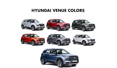 Hyundai Venue Colors: Red, White, Silver, Blue, Orange, Stardust, Deep ...