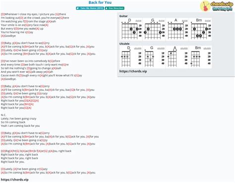 Chord: Back for You - One Direction - tab, song lyric, sheet, guitar, ukulele | chords.vip