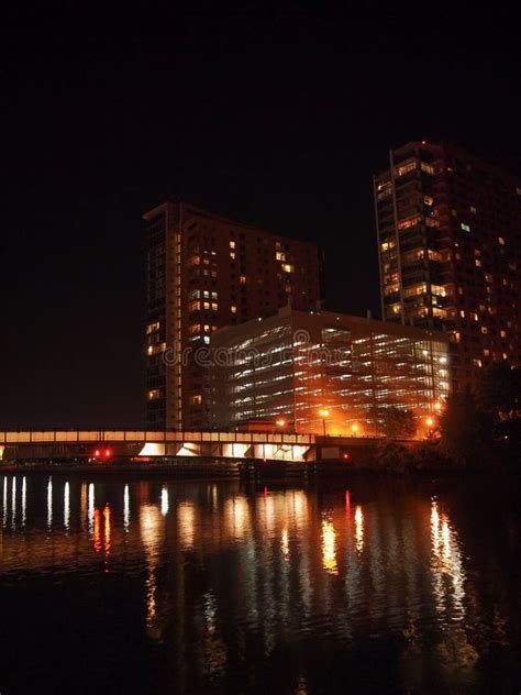 Wilmington Delaware Riverfront Night Stock Photo - Image of riverfront, garage: 198981920