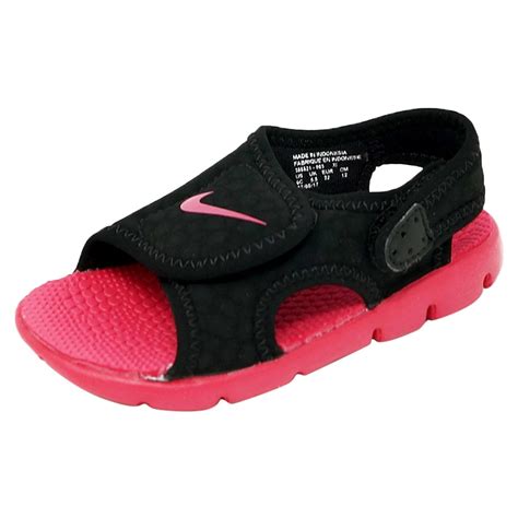 Nike - NIKE Sunray Adjustable 4 Girls' Sandals Black/Rush Pink 4Y ...