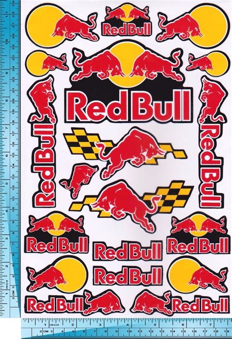 1 sh. red bull racing team decal sticker vinyl motogp bike sports ...