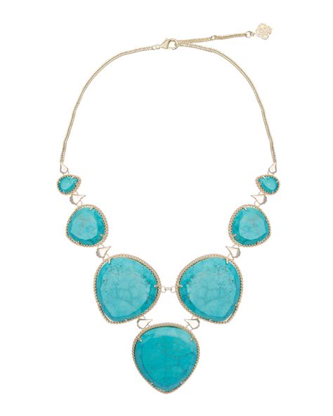 Kendra Scott Rebecca Necklace Turquoise in Blue (TURQUOISE) | Lyst