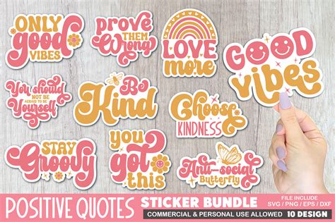 Positive Quotes Sticker Bundle Graphic by crafthome · Creative Fabrica