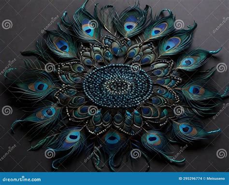 Mandala Made of Peacock Feathers Illustration Stock Illustration ...