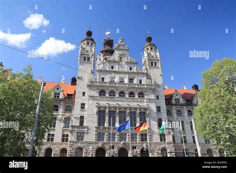 Leipzig City Hall. Architecture in Germany. New City Hall (Neues Rathaus) in historicism ...