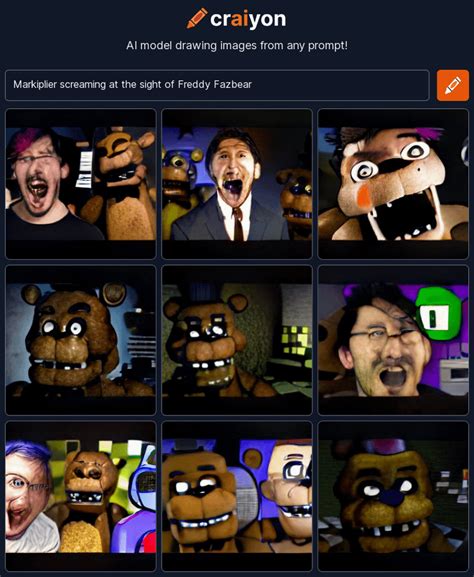 Markiplier screaming at the sight of Freddy Fazbear : r/dallemini