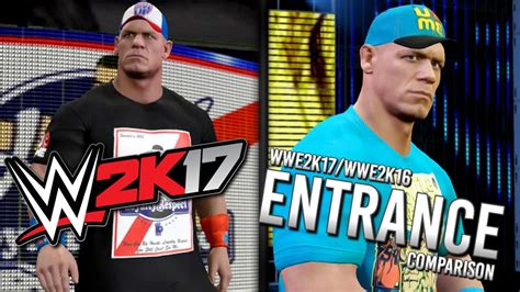 WWE 2K17 JOHN CENA ENTRANCE/MODEL COMPARISON (WWE2K17/WWE2K16) - YouTube