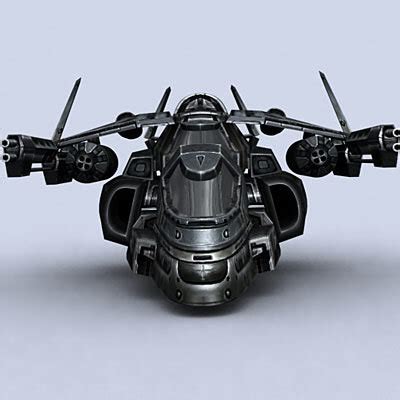 gunship fighter space 3d model