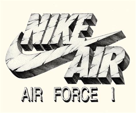 the nike air force 1 logo is shown in black and white