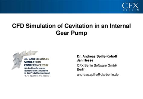 (PDF) CFD Simulation of Cavitation in an Internal Gear Pump