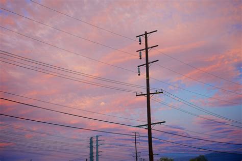 Electric Power Lines At Sunset Free Stock Photo - Public Domain Pictures