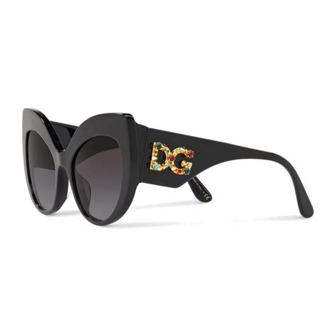 Dolce & Gabbana - Cat-Eye Sunglasses in Acetate with DG Logo - Black ...