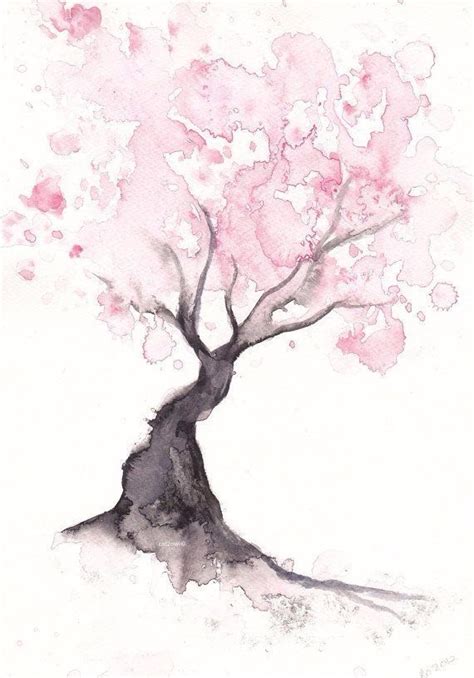 Japanese Cherry Blossom Tree - Watercolours | Watercolor wall art ...