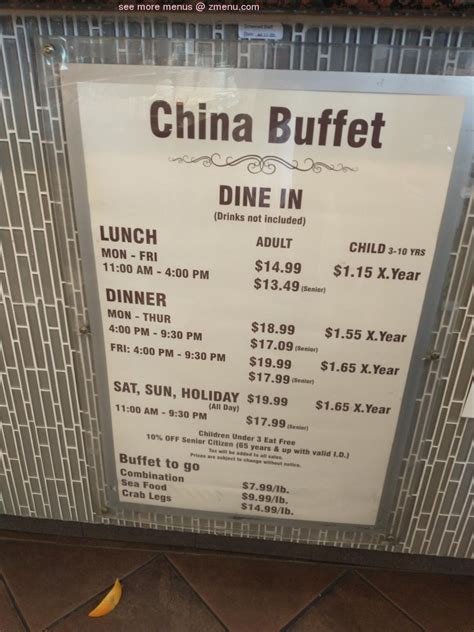 Online Menu of China Buffet Restaurant, Torrance, California, 90505 - Zmenu