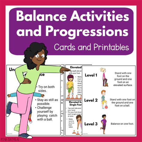 Balance Activities and Progressions Cover | Pink Oatmeal