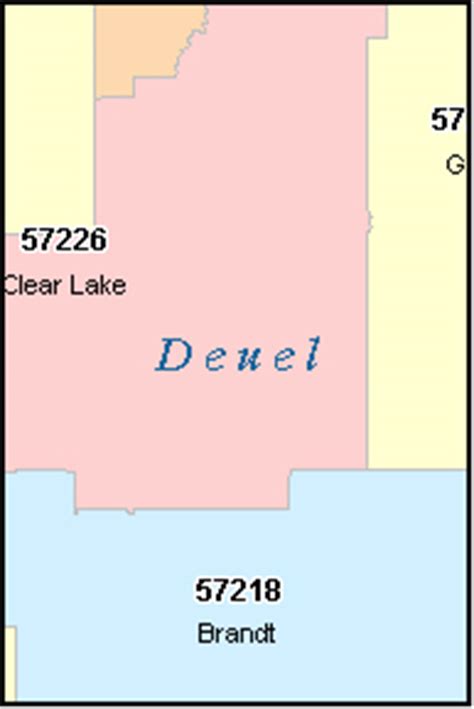 DEUEL County, South Dakota Digital ZIP Code Map