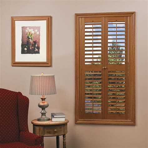 homeBASICS Plantation Faux Wood Oak Interior Shutter (Price Varies by ...